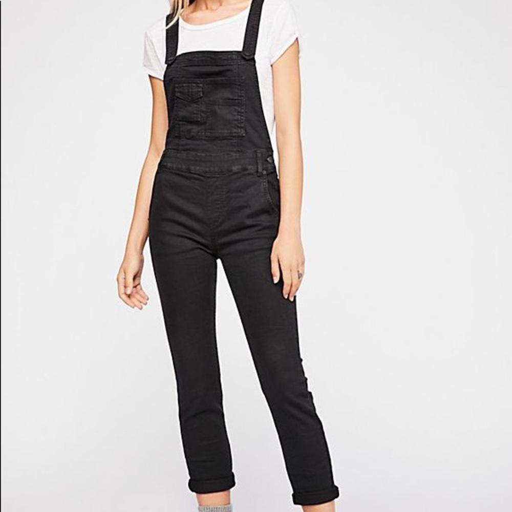 Free People Washed Denim Overall
